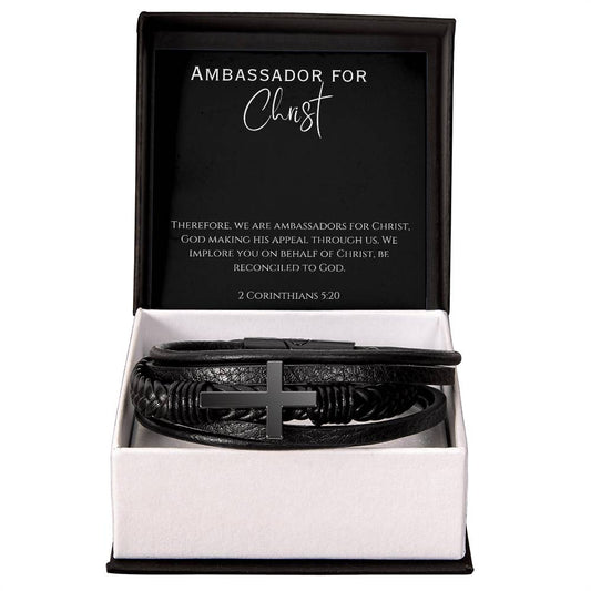 Ambassador for Christ Message Card.  Cross bracelet.